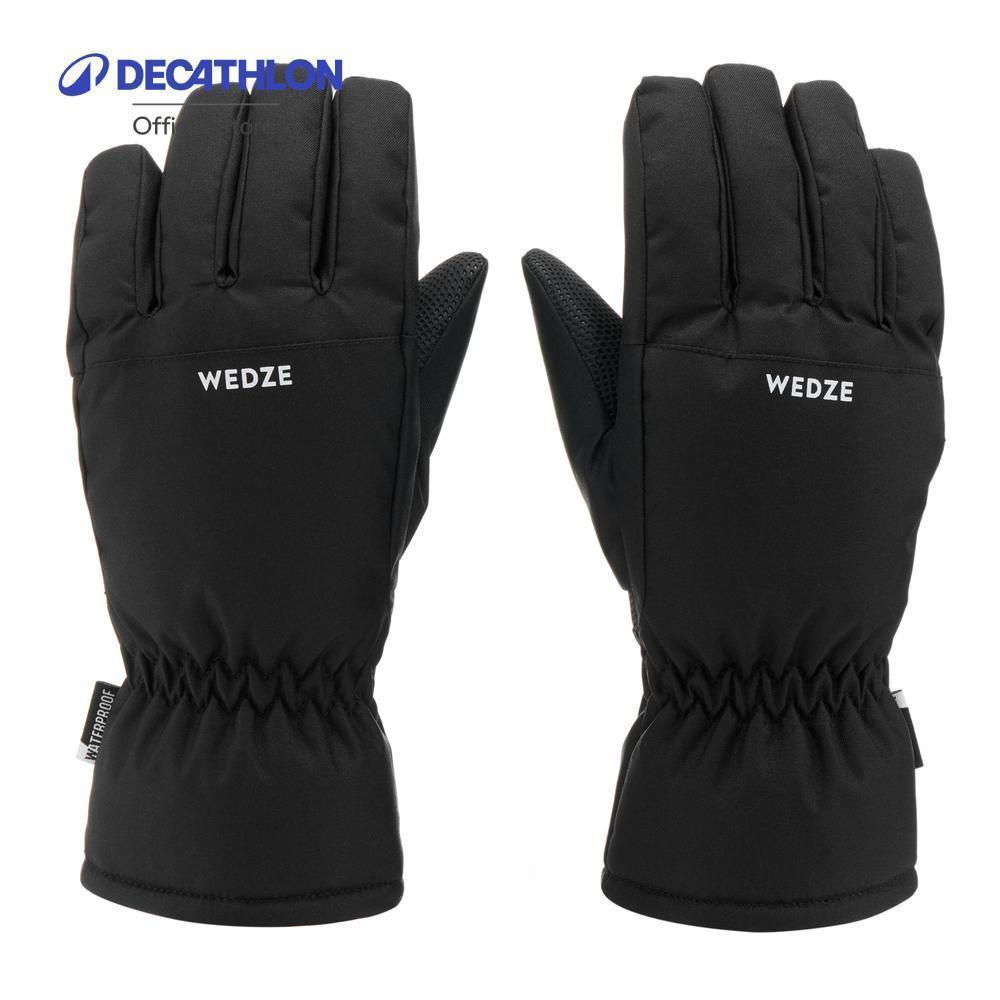 Decathlon Kids’ Warm And Waterproof Ski Gloves ถุงมือสกีสำหรับเด็ก รุ่น 100 - Black