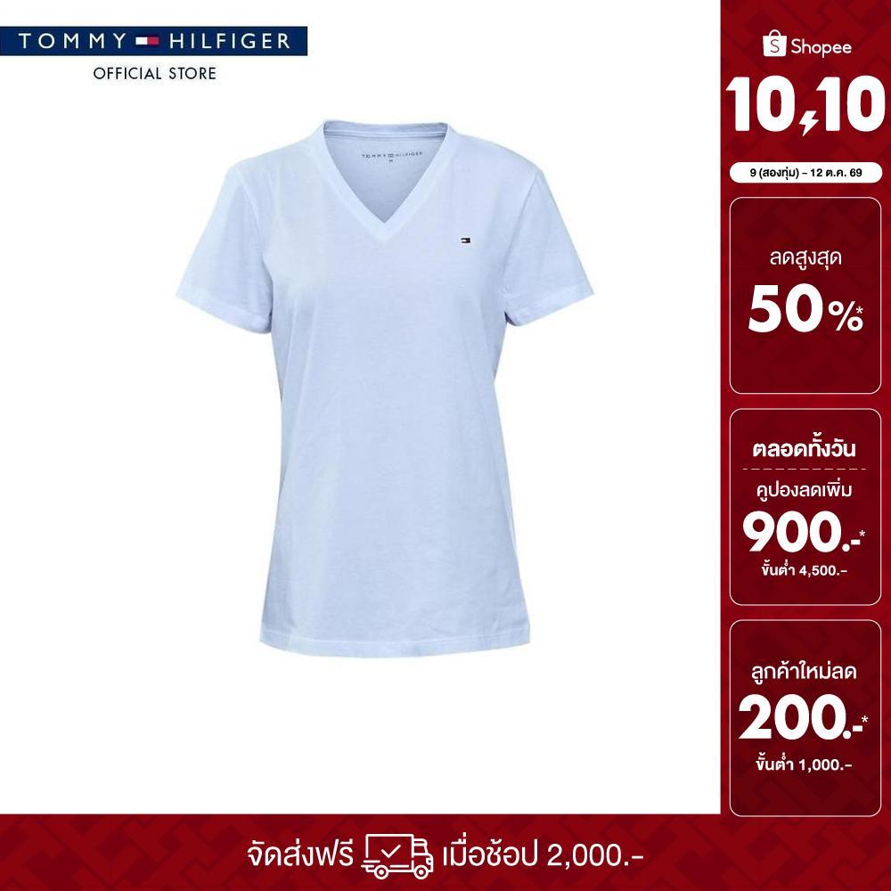 Tommy Hilfiger เสื้อยืด ผู้หญิง รุ่น XW0XW02107 YCD - สีขาว