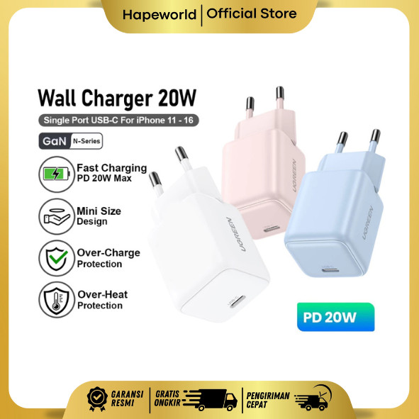 UGREEN ADAPTER 20W TYPE C CGAN 55553 / 55554 / 55555 / 55556