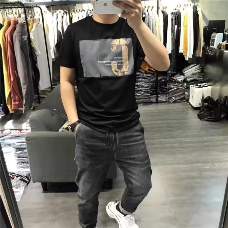 2025 NEW 2025P13, Item No. S74 Combed Cotton 180g Black White S-5XL Size new23 ML97