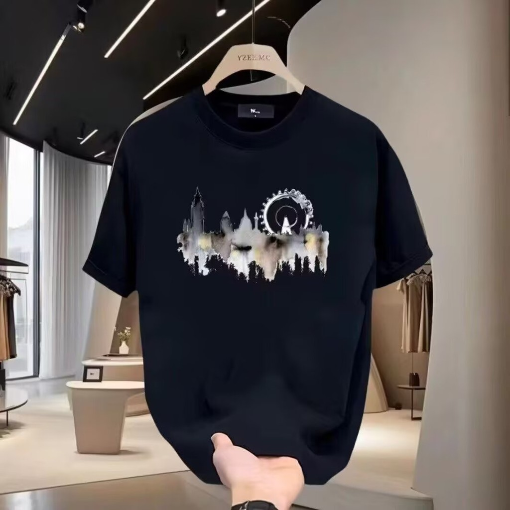 Trendy and Simple Loose Top23New Trendy Internet Celebrity Brand COD20252024Year new Summer Printed 