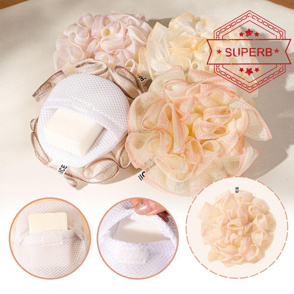สบู่ Bath Flowers Foaming Net Bath Ball อุปกรณ์อาบน้ํา L9u0
