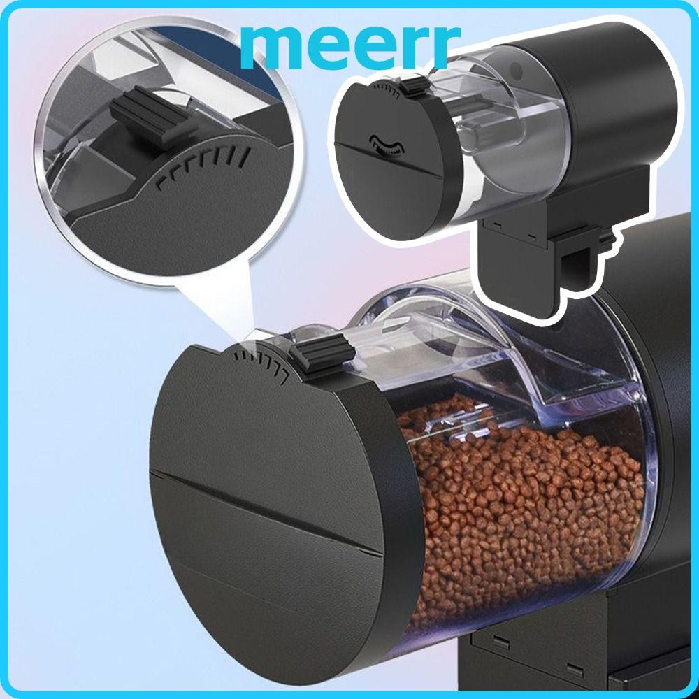 MEERR เครื่องป้อนปลาอัตโนมัติ, การให้อาหาร 7 ระดับ Amount ปรับ Lay แบน/คงที่คลิป Aquarium เครื่องป้อนอัตโนมัติ, ปิดผนึกความชื้น 100ML ถังปลาพลาสติกความจุสูงภาชนะอาหา