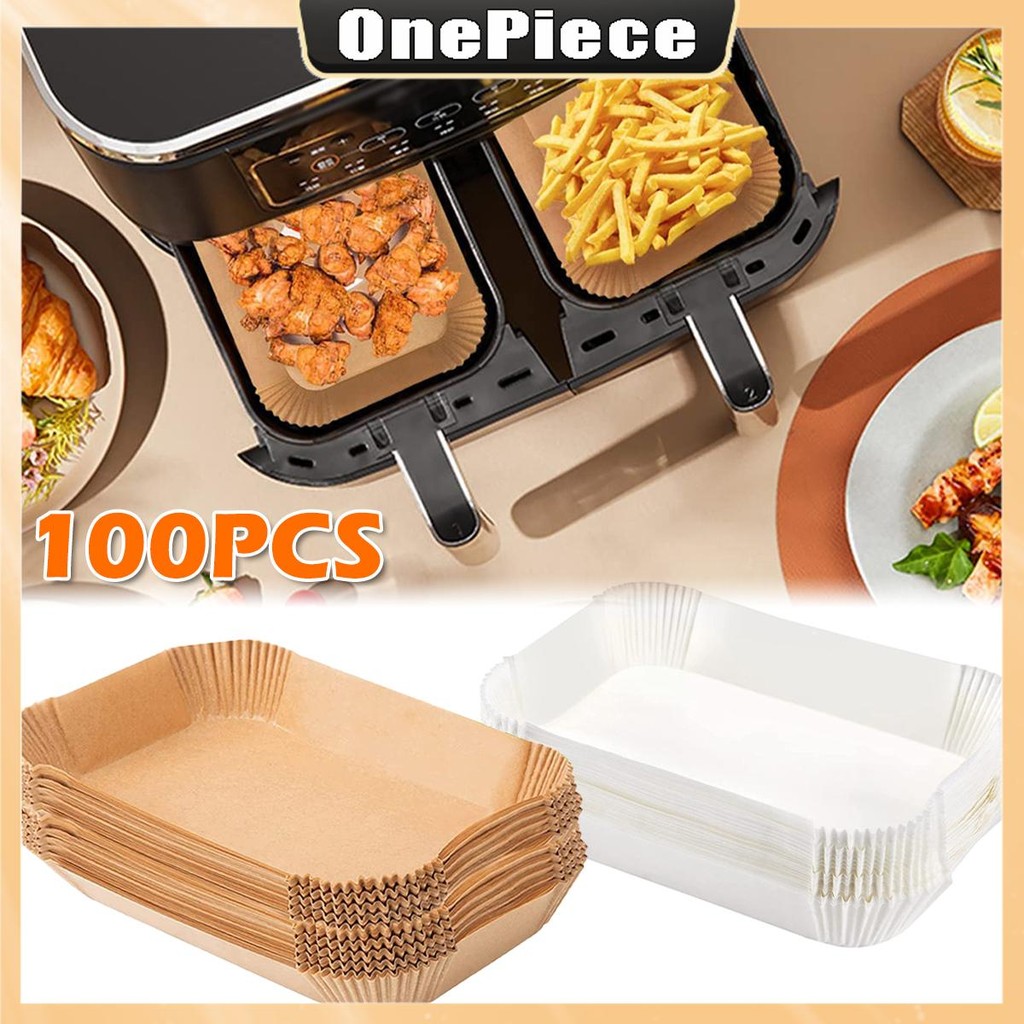 100pcs Air Fryer กระดาษ Non-stick Parchment กระดาษทนความร้อน Baking Liner ใช้งานร่วมกับ Ninja Double Air Fryer