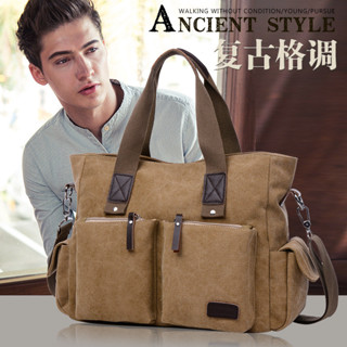 ใหม่ผู้ชายวินเทจความหนาแน่นสูงผ้าใบความจุขนาดใหญ่สวมทนหนา สิ…