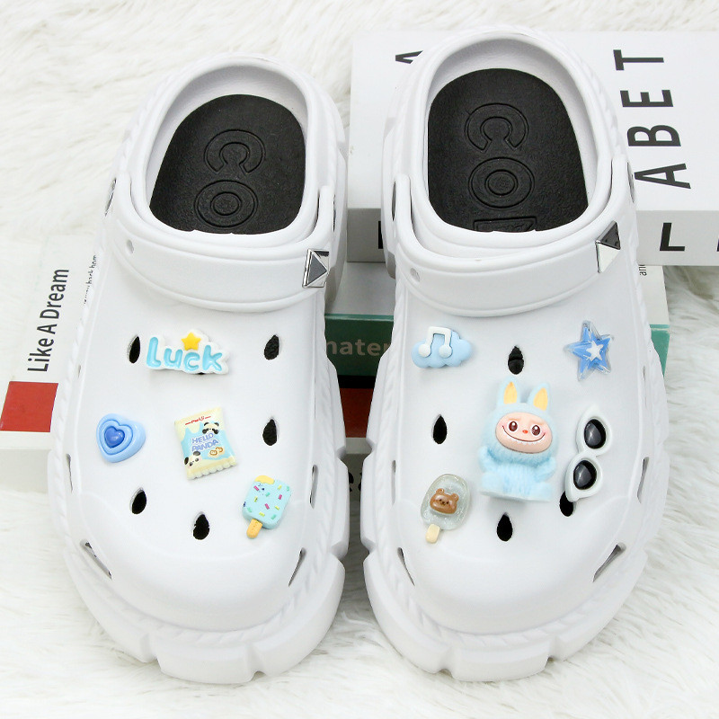 จิบบิท จิ๊บบิท crocs Labubu Shoes Flower ถอดออกได้
