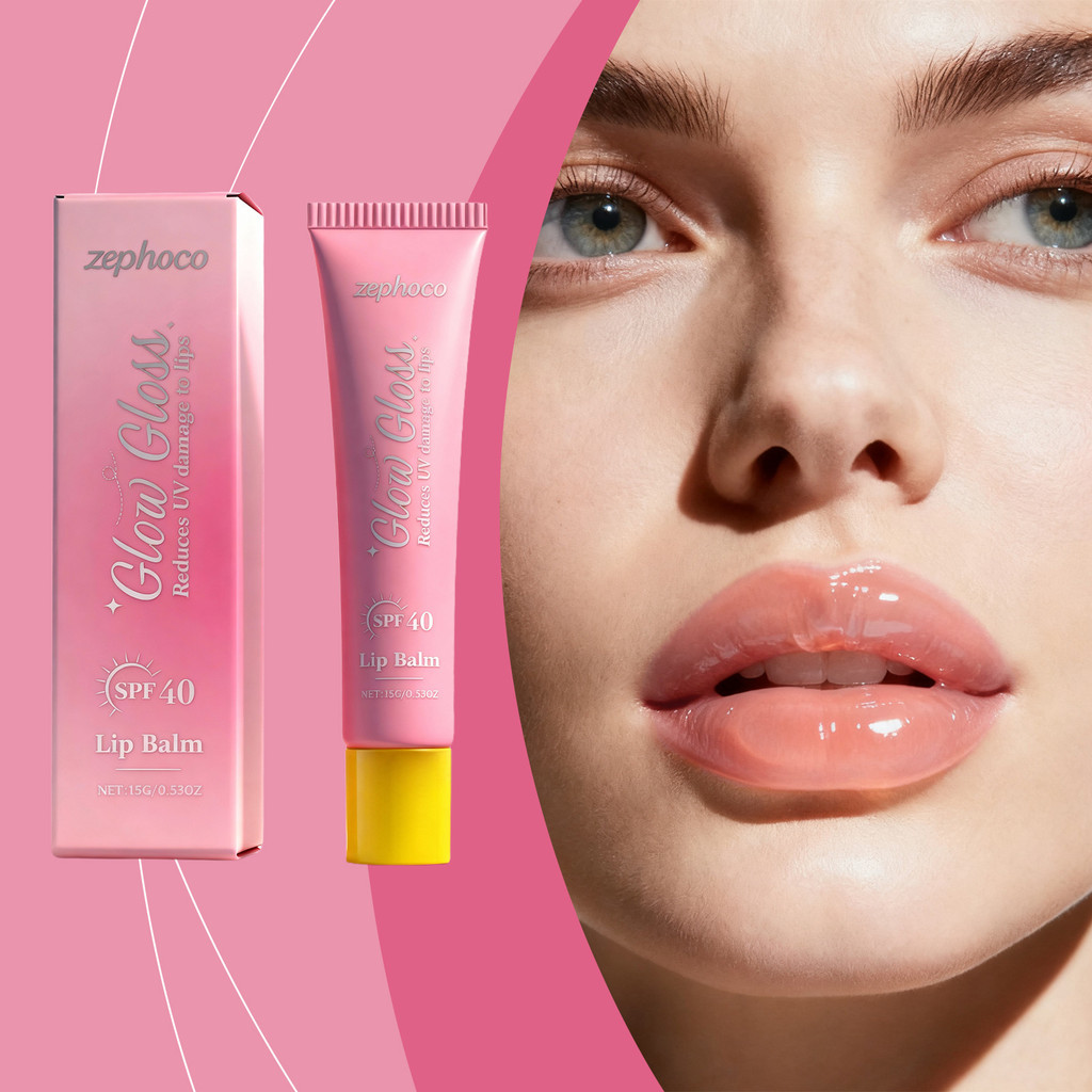 SPF 40 Lip Balm Glow Shine UV Protection Daily Moisturizing Care Hydrating Lip Gel 15g