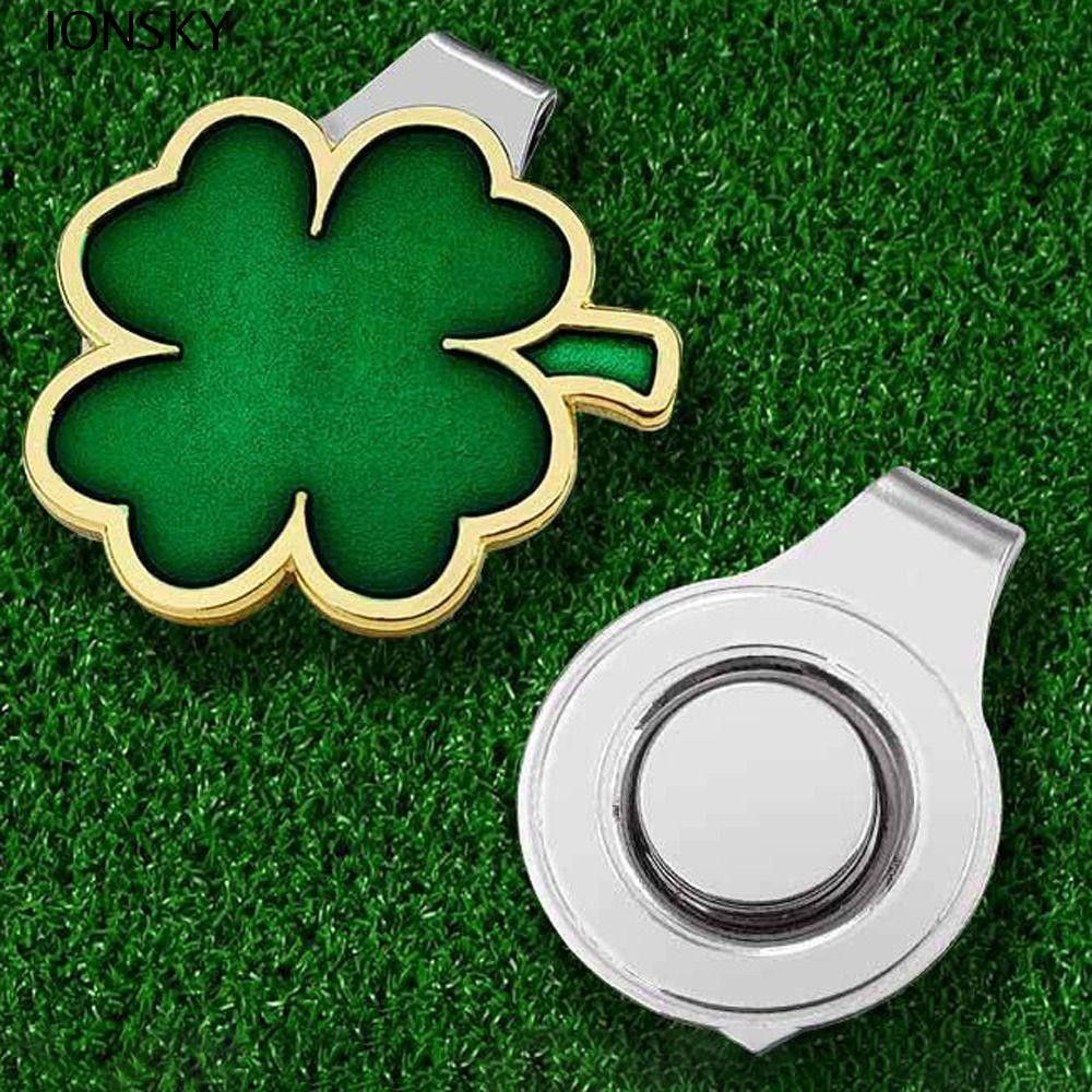 IONSKY Golf Cap Clip เหรียญ lucky grass ball token อุปกรณ์เสริมสำหรับคนเล่นกอล์ฟ