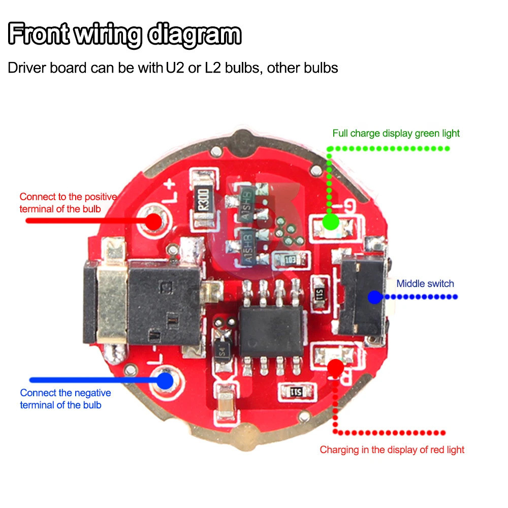 Driver Board 3.7V Micro USB ชาร์จแผ่นไดรฟ์สําหรับ T6 U2 L2 18650 26650 ชาร์จไฟฉาย LED ไฟฉาย 25/26/28