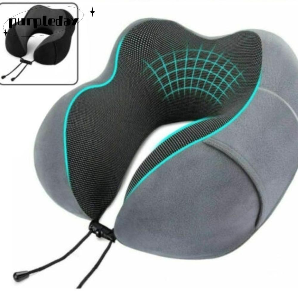PURPLEDAY หมอนรูปตัว U, หมอนเดินทางรองรับคอ 30*25*15 ซม., เมมโมรีโฟม EaCervical Healthcare Travel Es
