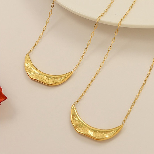 แฟชั่น Simple Plated Gold 316L สร้อยคอจี้ดวงจันทร์สแตนเลส - GID1000057693, เครื่องประดับโมเดิร์นมินิ