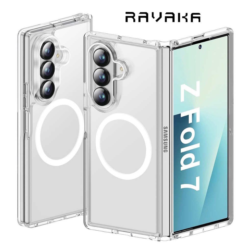 ✨ส่งจาก🇹🇭 RAVAKA เคสแม่เหล็กชาร์จไร้สาย Samsung Z Fold 7 / Fold 6 เคสแบบใส Samsung Z Fold7 / Fold6 M