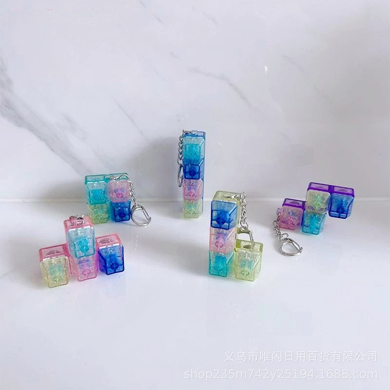 ปุ่ม Keycap Fidget คีย์บอร์ดคีย์ของเล่นบรรเทาความเครียด DIY พวงกุญแจคีย์บอร์ดของเล่น ที่แขวนกุญแจ หลายแบบ สีสดใส แขวนได้