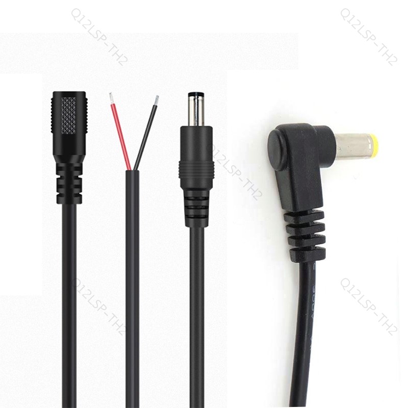 0.5M/1M 2pin สาย DC ชายหญิงสายขวา angel Connector 5.5*2.1 มม.3A 5A ปลั๊กขยายชาร์จ TH12L2