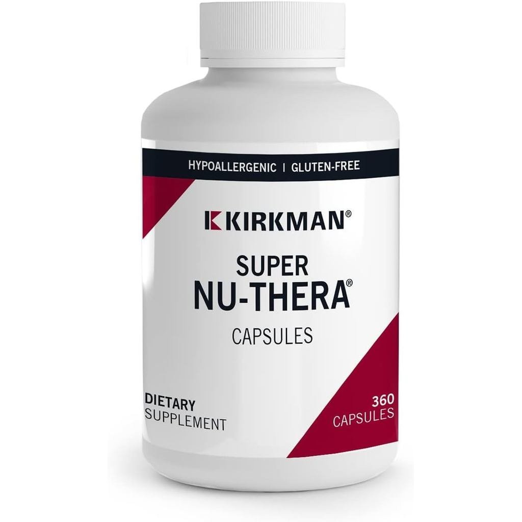 Kirkman - Super Nu-Thera - 360 แคปซูล - วิตามินรวมที่ครอบคลุม - พร้อมวิตามิน B6 & Magnesium - Hypoal