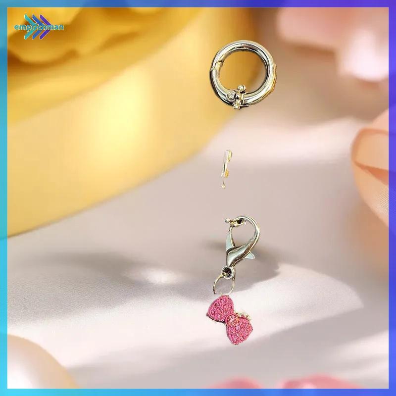 EPMN> 1/2PCS น่ารัก KT Sanrio เพชร Hello Kitty หัวพวงกุญแจโลหะจี้สาวโทรศัพท์ Ccd กล้อง Charm อุปกรณ์