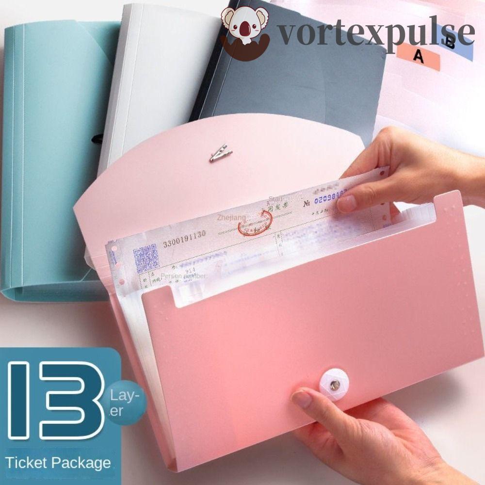 VORTEXPULLSE กระเป๋าแฟ้มขยายโฟลเดอร์กระดาษธุรกิจใบเสร็จรับเงิน A6 Bill Storage Tax Item Document Org