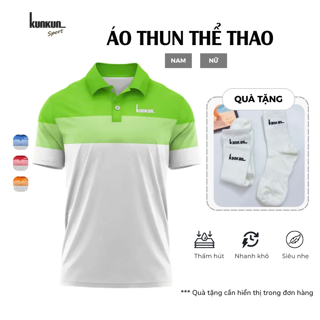 เสื้อกีฬาผู้ชาย pickleball คอโปโล PUA0004 ดูดซับเหงื่อได้ดี สวมใส่สบาย - KunKun Sport