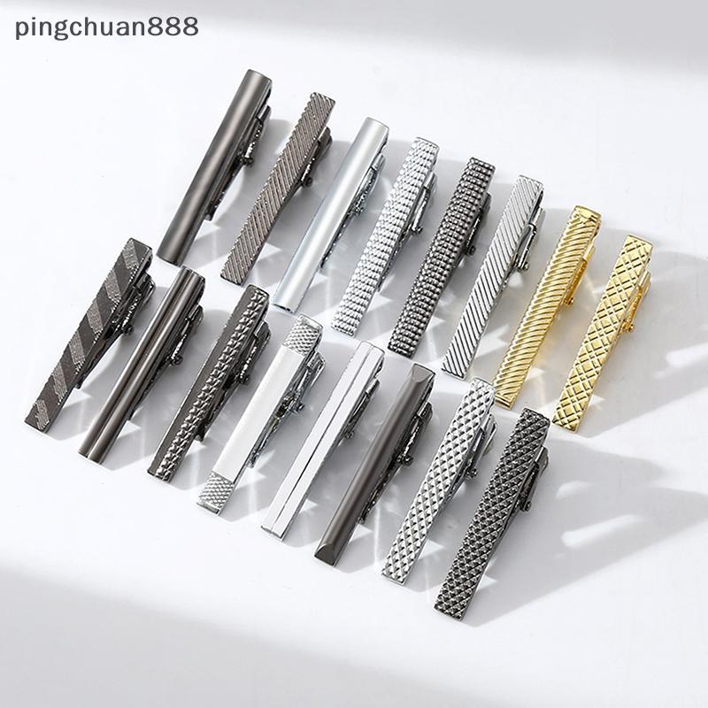 Pingchuan888 แฟชั่นโลหะ Tie คลิปสําหรับชายงานแต่งงานเนคไท Tie Clasp คลิปสุภาพบุรุษ Ties Bar Tie Pin 