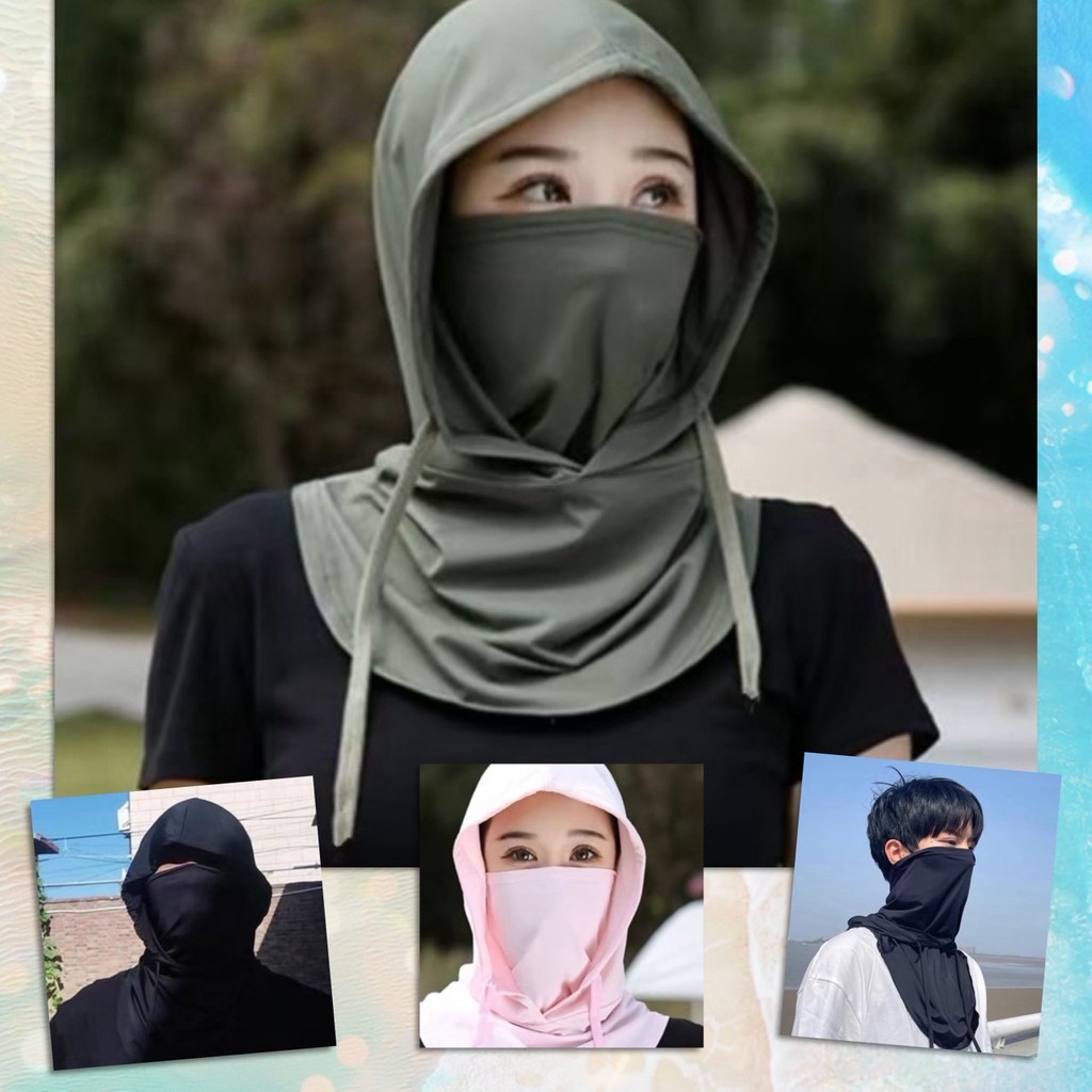 ฮู้ด โม่ง ผ้าลื่น หน้ากาก ผ้าบัฟ หมวก กันแดด โม่งคลุมหัว ปิดปาก รุ่นผ้าเย็น หมวกโม่ง กันแดด UV กันฝุ่น กันร้อน กันลม – โปรปัง