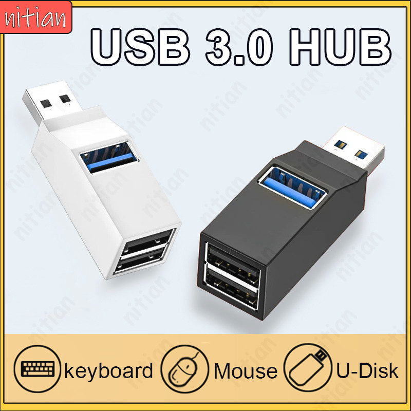 USB 3.0 HUB Extender แบบพกพา 3 พอร์ต USB Splitter Adapter ข้อมูลความเร็วสูง USB Docking Station สําหรับคีย์บอร์ด/U-Disk//เมาส์