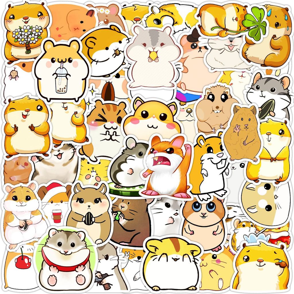 50ชิ้น/เซ็ต ❉ สติ๊กเกอร์ Kawaii Hamster Cricetinae Emoji Series 03 ❉ DIY แฟชั่นสติ๊กเกอร์ Doodle กัน