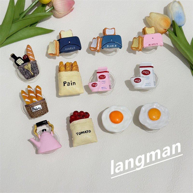 magsafe stand griptok magsafe สร้างสรรค์สนุกจําลองอาหารจําลองขนมปังโทรศัพท์มือถือแม่เหล็กผู้ถือถุงลม