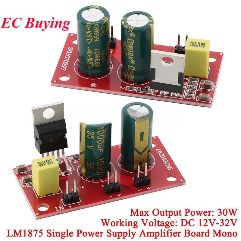 1-5 ชิ้น LM1875 30 วัตต์ Mono Audio Power Amplifier Board DC 12 V-32 V 24 V Single Channel Power Sup
