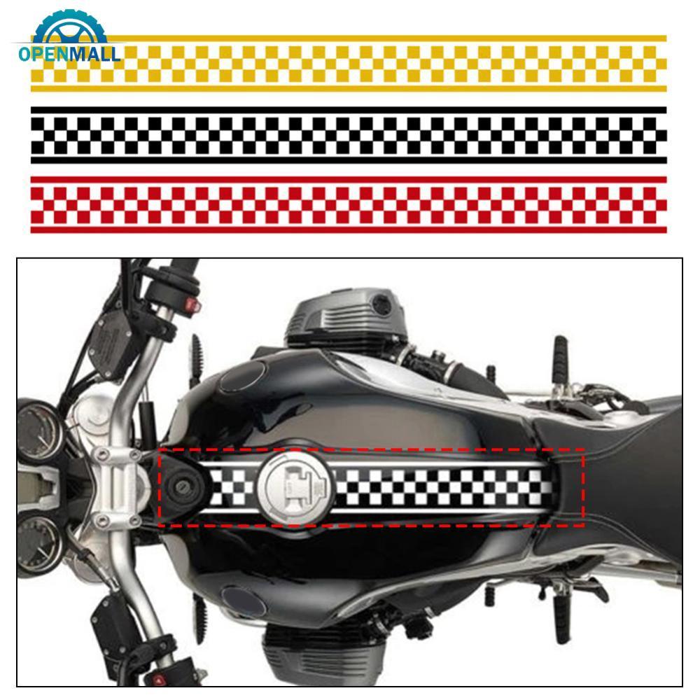 OPENMALL รถจักรยานยนต์ Checkered Racing Stripes Decals สติกเกอร์ Cafe Racer หนูจักรยาน DIY การใช้ถัง