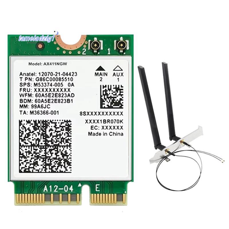 สําหรับ AX411 การ์ด + 2X8DB เสาอากาศ 6E CNVio2 BT 5.3 Tri-Band 5374Mbps โมดูลสําหรับแล็ปท็อป/PC Win1