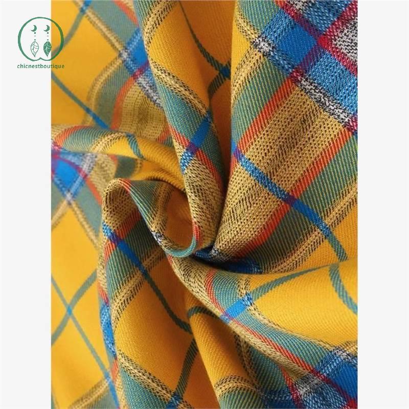 [Chicnest] ฮิปฮอปไม่สม่ําเสมอผู้ชายและผู้หญิงเสื้อปลอม Hem กระโปรงลายสก๊อต Y2k Streetwear Harajuku V