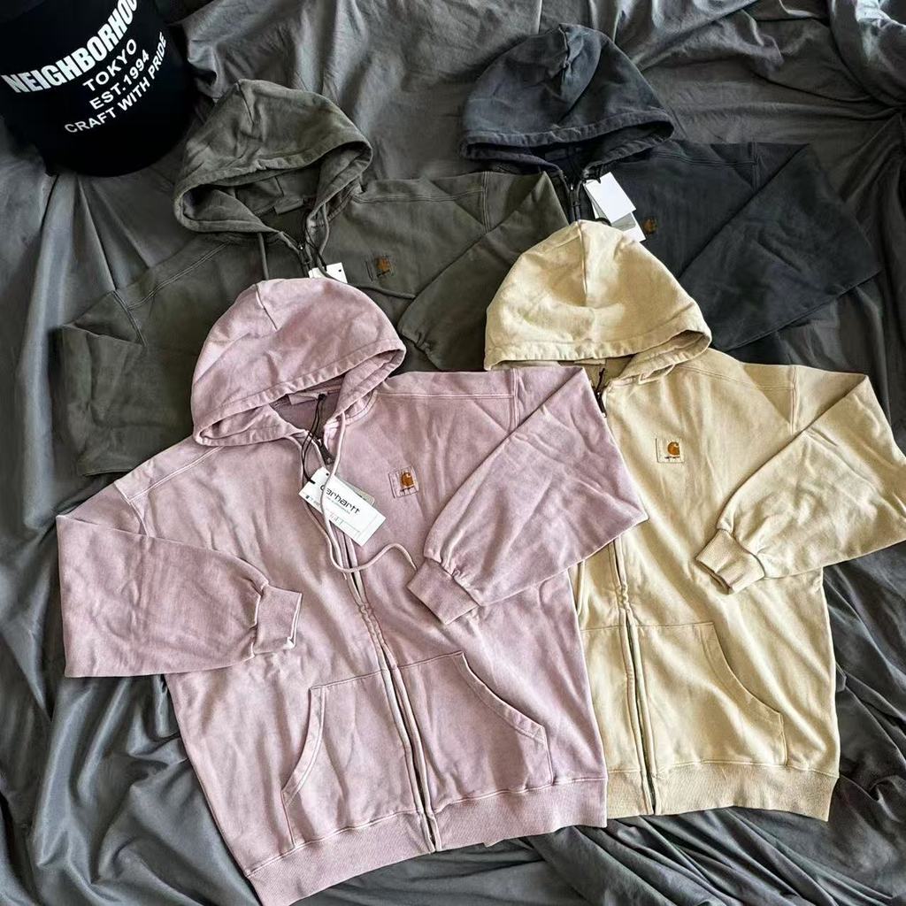 SY4T Carhar''' Vintage Heavy-duty Washed Zipper Hoodie Loose Plus Size Unisex Couple