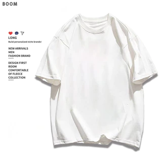 （จัดส่งตลอด 24 ชั่วโมง）BOOM SHOP🚀 แฟชั่นสไตล์เกาหลี เสื้อยืด Oversize สีดำ เสื้อยืดผู้ชาย ผู้หญิง เสื้อเท่ห์ๆ 6สีS-3XL