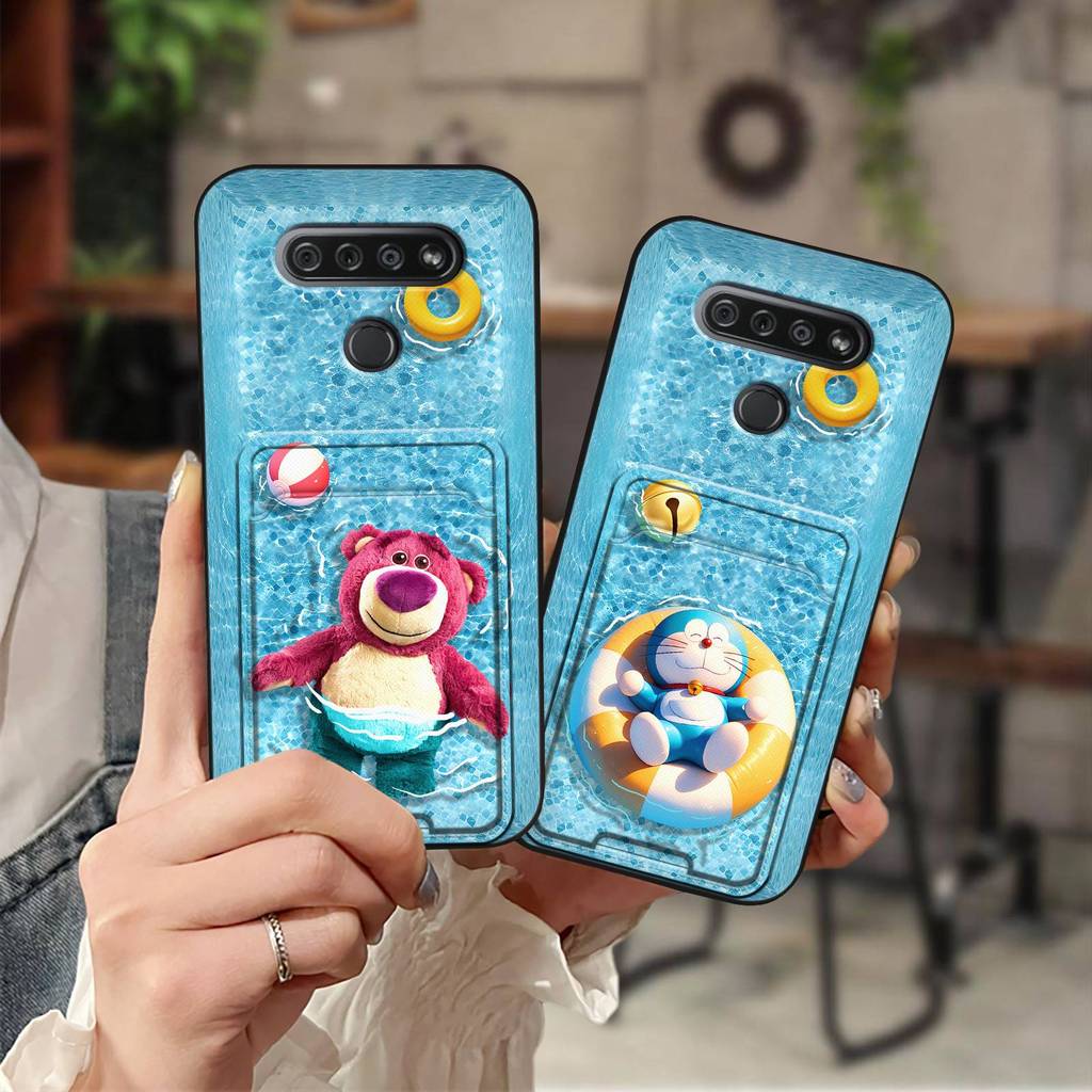 ซิลิโคนระบายความร้อน LG K51/Reflect/L555DL เคสโทรศัพท์ Creative Simple ID Card Holder เยาวชนป้องกันฝ