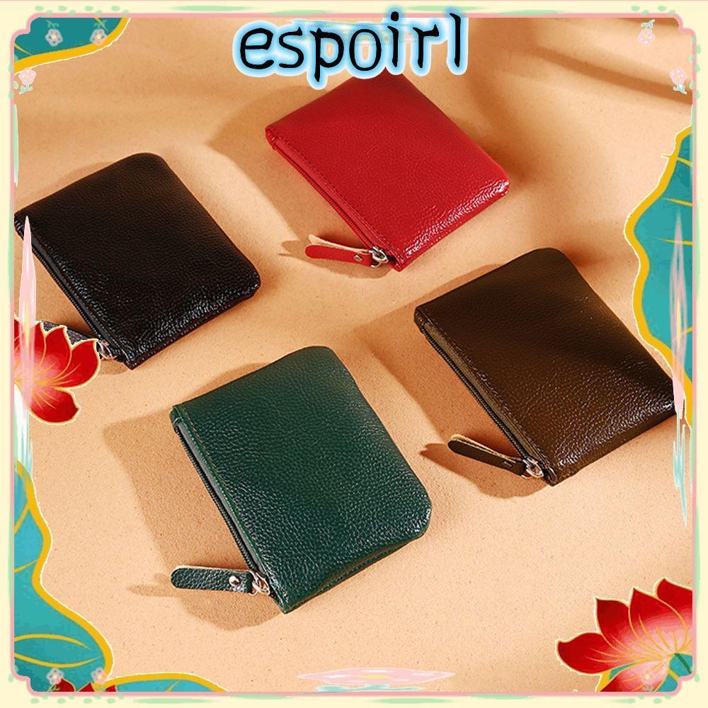 ESPOIR Card Wallet Matte PU Leather Retro Coins Bag