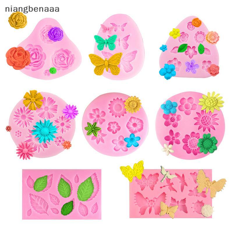 (niangbenaaa) ดอกเบญจมาศ Plumeria Rose ดอกไม้แม่พิมพ์ซิลิโคน Cupcake Fondant เครื่องมือตกแต่งเค้ก DIY ช็อกโกแลตคุกกี้เบเกอรี่ Moulds ใหม่