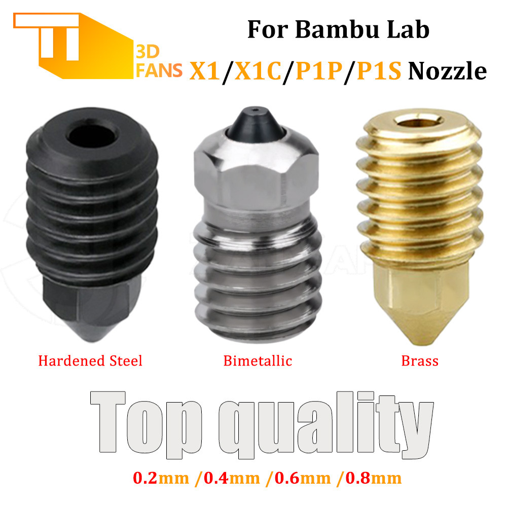 For Bambu Lab X1/P1 P1S series brass Hardened steel Bimetallic hardened steel Nozzle High Flow Nozzl