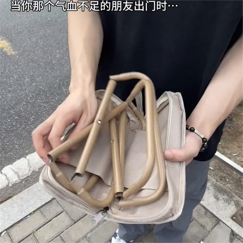 เก้าอี้พับได้ เทศกาลดนตรีขนาดเล็ก Outdoor Camping Travel Pencil Case Small Bench Subway Seatless Han