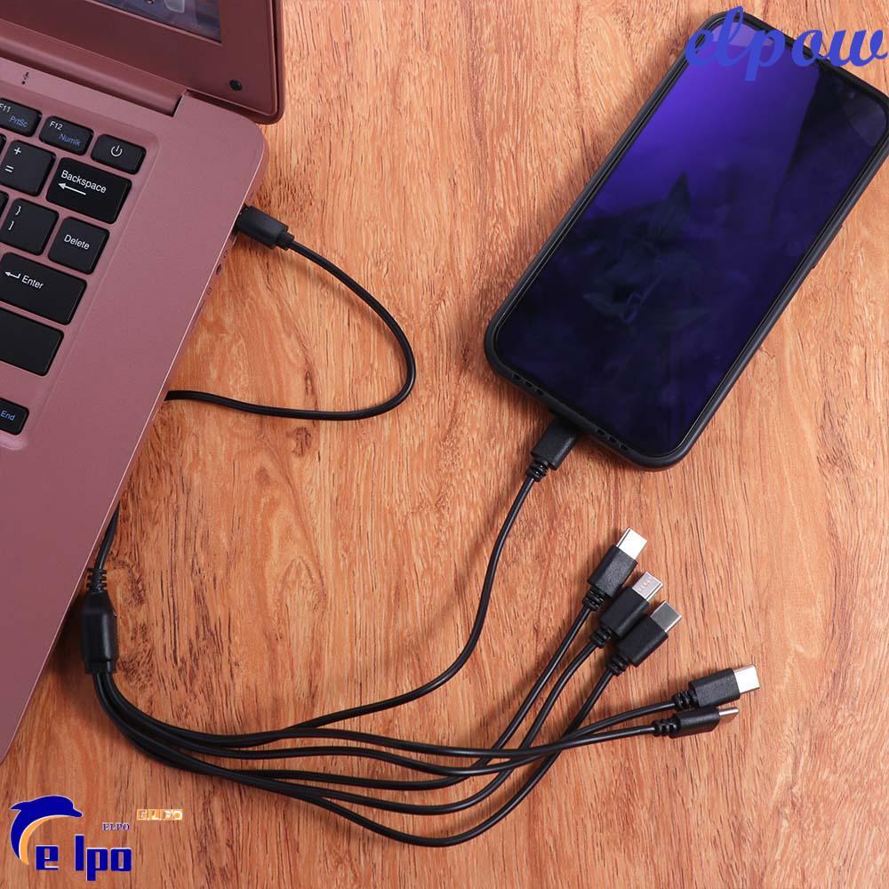 PIXELPOWER สาย USB C ถึง USB C, Micro-USB 6 in 1 Type-C USB C Splitter Cable, Fast Charge Cable USB 