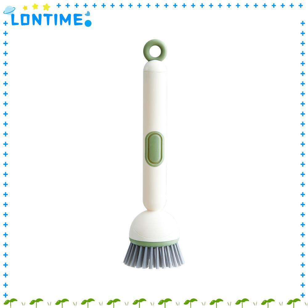 LONTIME เครื่องจ่ายสบู่ขัดพื้น, กดออกของเหลวแขวนเติมแปรงล้างของเหลว, อเนกประสงค์หมุนได้ด้ามยาวแปรงล้างจานครัวหม้อจานอ่างล้างจาน