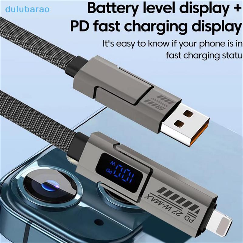 [DUL] 4 In 1 USB C 100W PD Type C ถึง USB C สายชาร์จเร็ว USB A ถึง Micro USB สําหรับ Xiaomi Samsung 