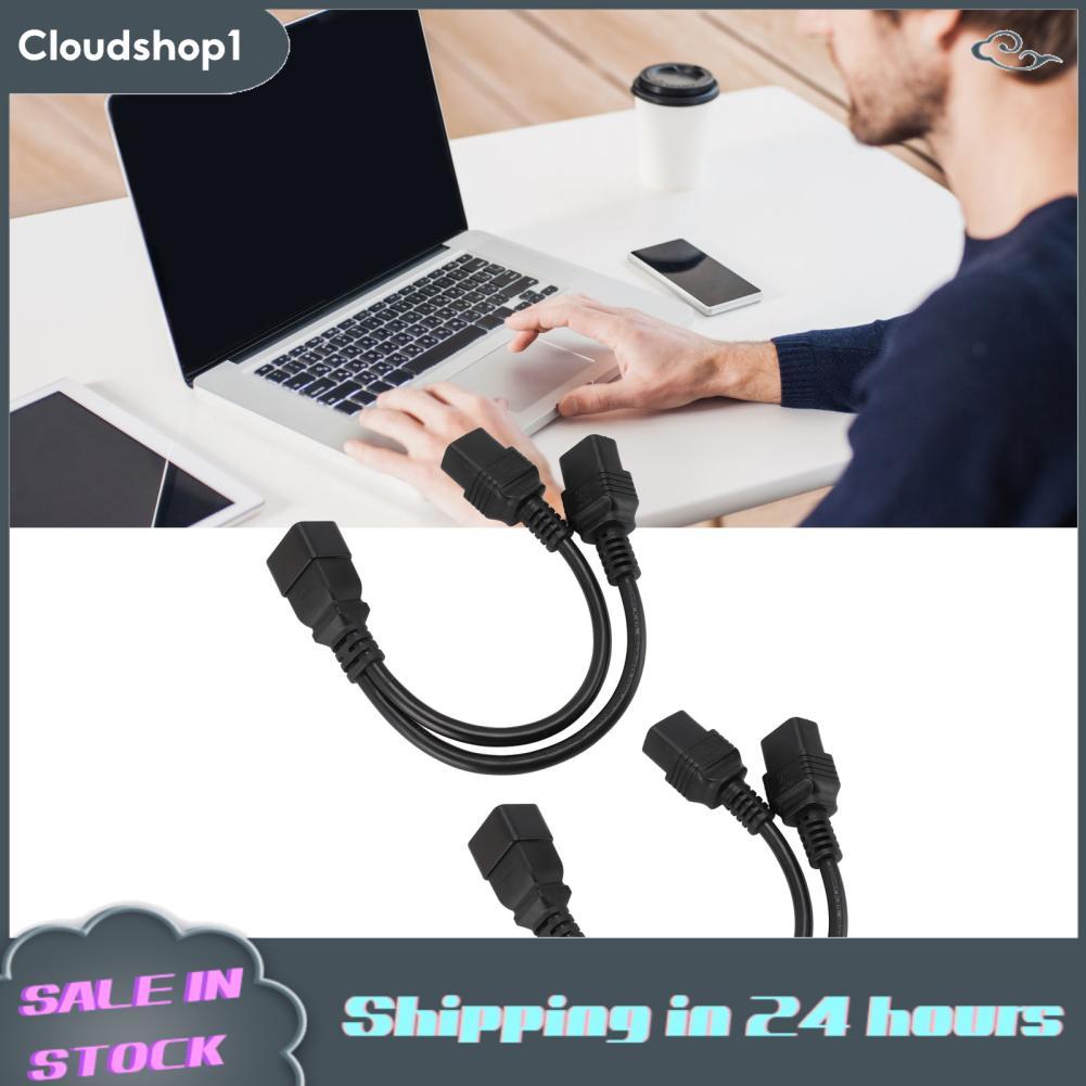 Cloudshop1 Dual IEC320 C19 หญิง C20 สายไฟชาย Y Splitter Cable 0.32m 1ft ความยาว Extension 20A 125V 1