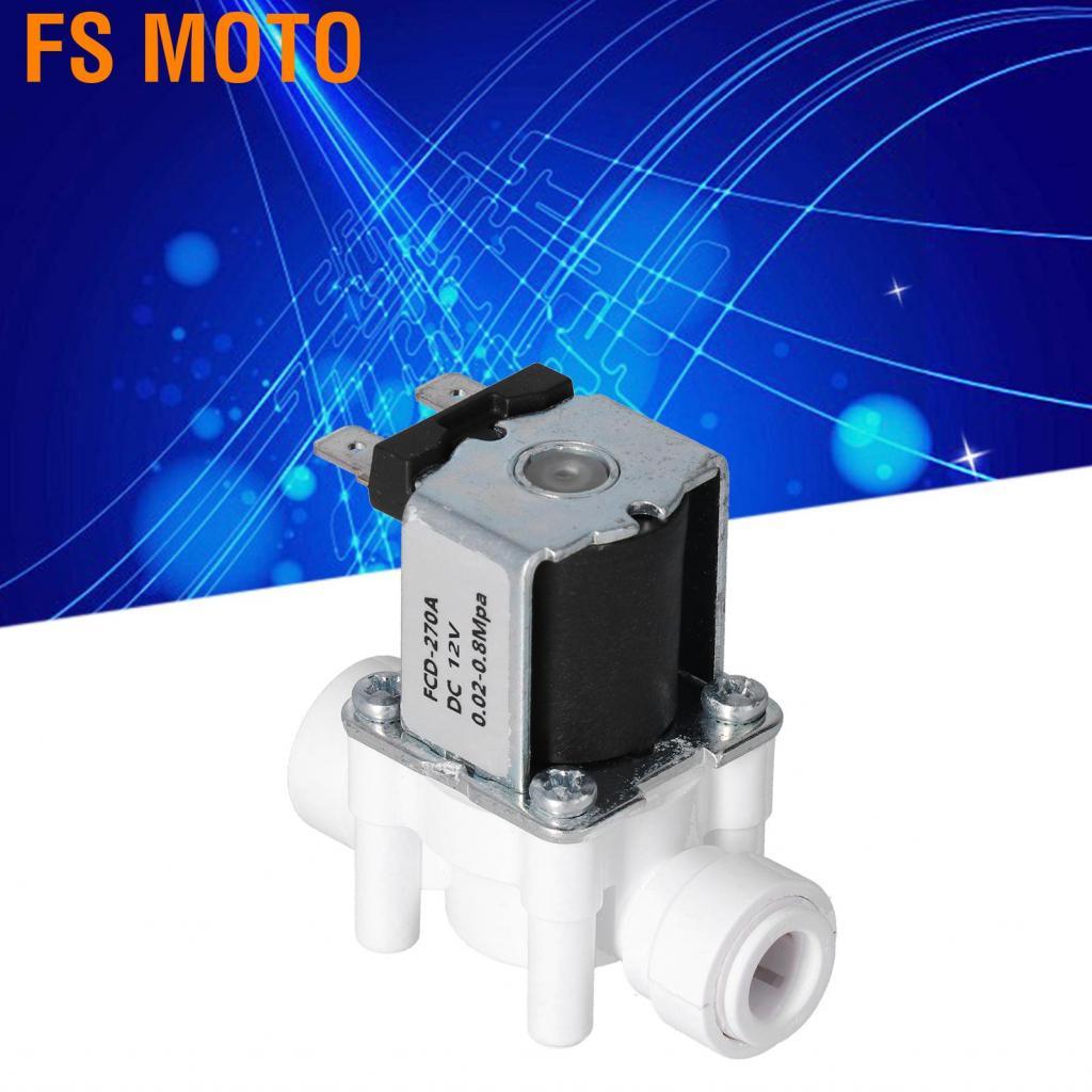 FS MOTO ZAWELIYO 3/8in Quick Connector พลาสติกไฟฟ้าโซลินอยด์วาล์วปกติปิด ABS ตัวเรือนสแตนเลสสำหรับน้