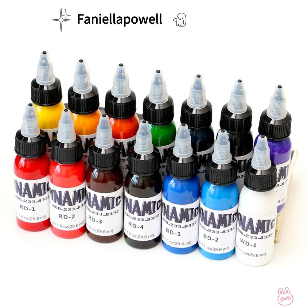 อินค์แทททูสำหรับฝึกหัด สีพิมพ์บนผิวหนัง สีแดงและเหลือง คุณภาพสูง 30 มล.