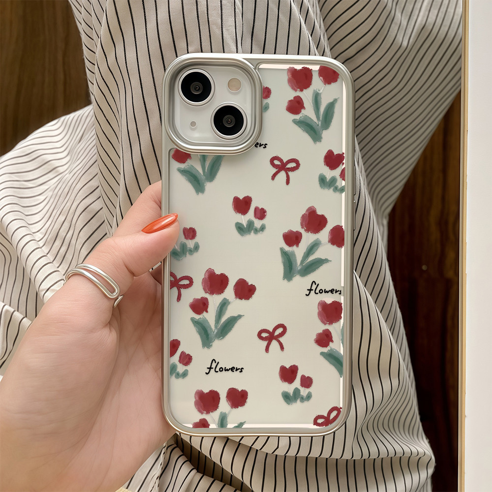 จัดส่งที่ไทย เคสมือถือ ไฮโซ น่ารัก เคสใสครอบสีเงิน For IPhone 17 16 15 14 13 11 6 7 8 plus Pro Proma