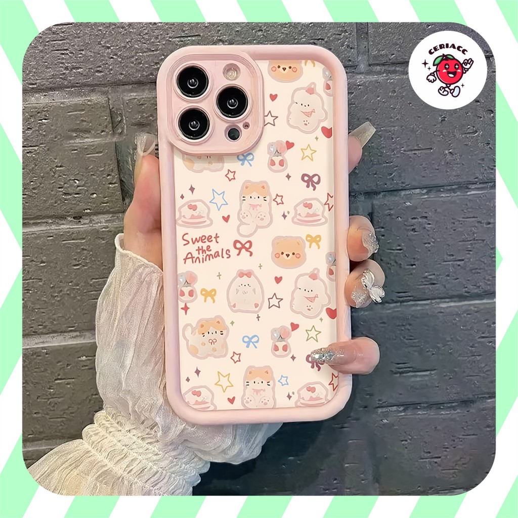Kitty พิมพ์สีชมพู astro case vivo v30 v40 pro lite s1 pro y91 y27 y91c iqoo neo y17s y28 v23e y51 y1