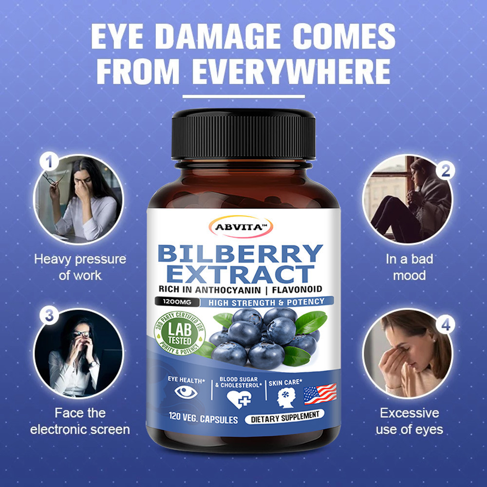 ​ ABVITA สารสกัดบิลเบอร์รี่ 1200 มก. แคปซูลสูงในพืช Anthocyanin & Flavonoid รองรับน้ําตาลในเลือดและระดับ Cholesterol - รูปที่ 5