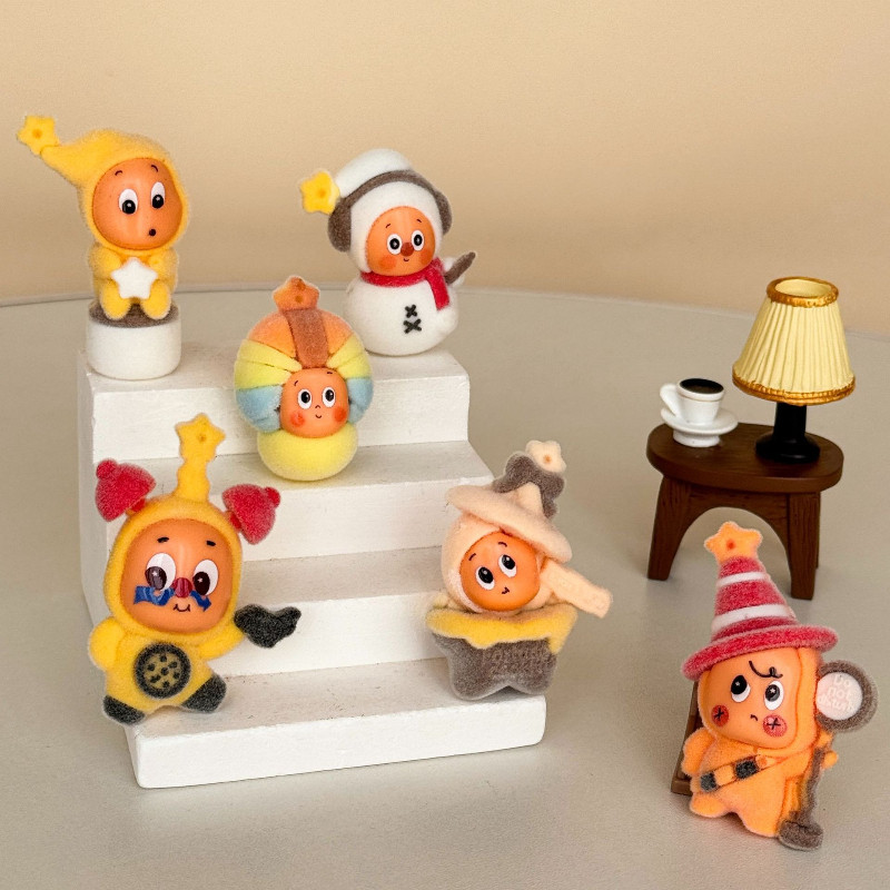 6 ชิ้นนาฬิกากํามะหยี่ Star Baby เรซิ่น Charms สําหรับ DIY (14-31) - รูปที่ 3