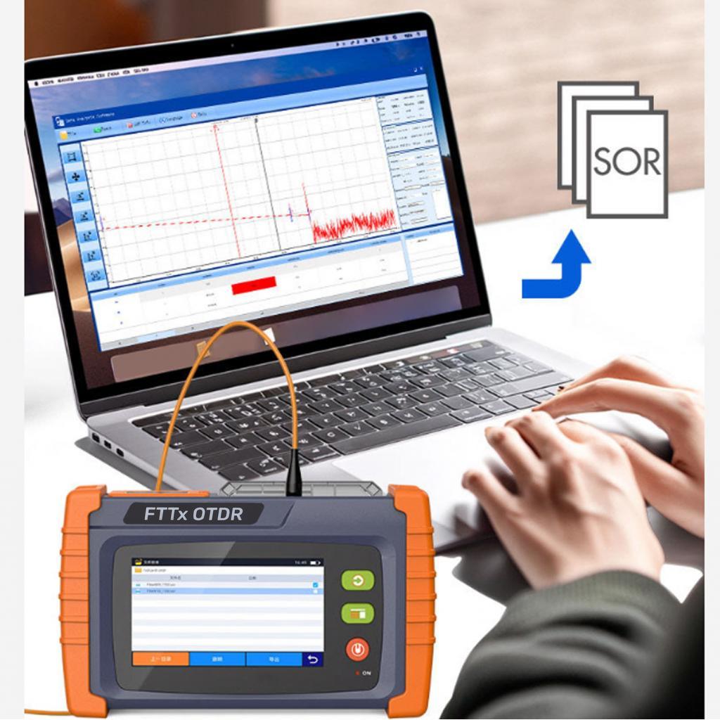 LocalCamera-TH OTDR เครื่องทดสอบไฟเบอร์ออปติก 4.3 นิ้วหน้าจอสัมผัสแบบไดนามิกโดเมนเวลา Reflectometer 