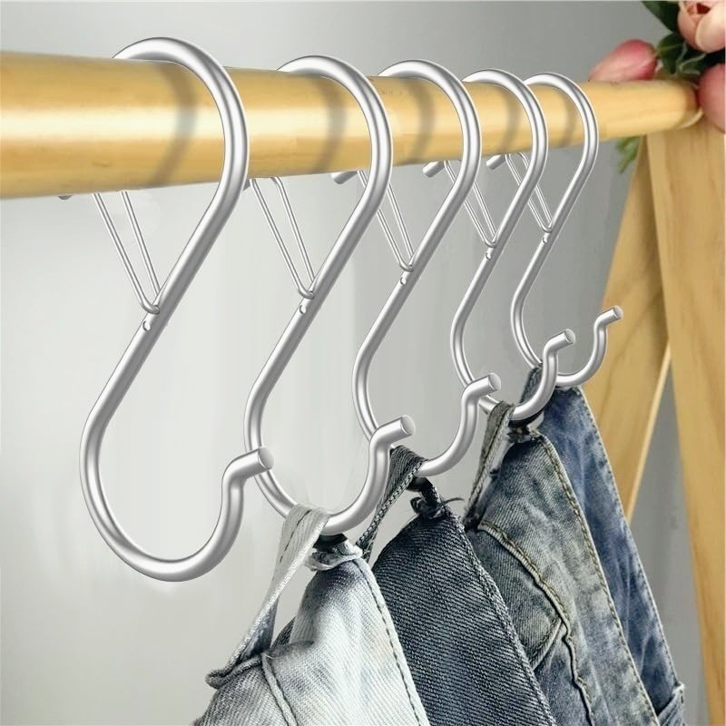 3/5/10ชิ้น กันลม โลหะ ส ตะขอ-ตะขอสําหรับงานหนักที่มีความปลอดภัยหัวเข็มขัด-ตู้เสื้อผ้า/ห้องครัว/ห้องน้ําจัด - รูปที่ 2